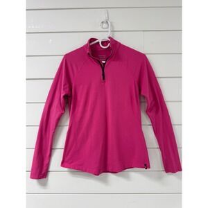 Butter Soft Mountain Hardwear Womens Pink Quarter Zip Pullover Thumbhole Mock